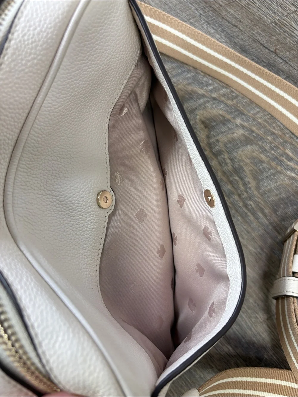 Kate Spade New York Rosie Pebbled Leather Flap Camera Bag Cream